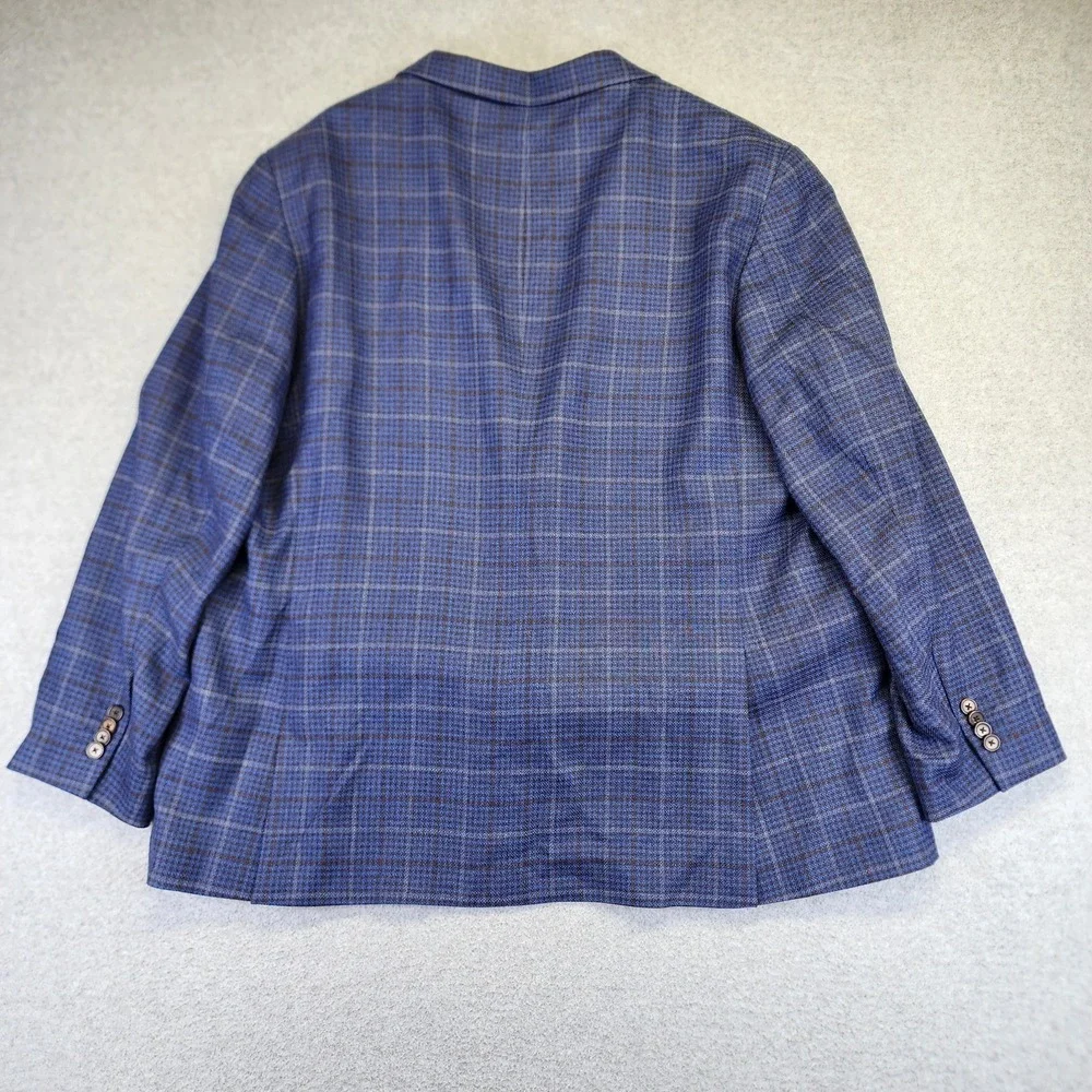 Joseph Abboud Men 50R Plaid Modern Fit Drago Wool Blazer Sport Coat Suit Jacket